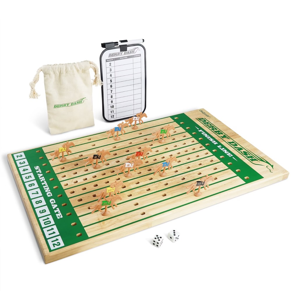 Go Sports Derby Dash Wooden Tabletop Horse Race Board Game